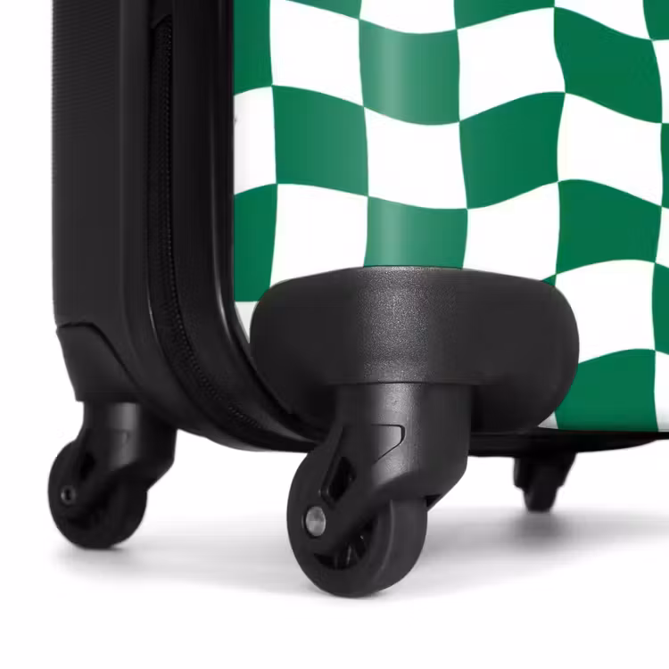 Koffer - Schachbrett – gewellt – grün - Schaakbord - Golvend - Groen NBS - Handbagage koffer - Vrouwen middel