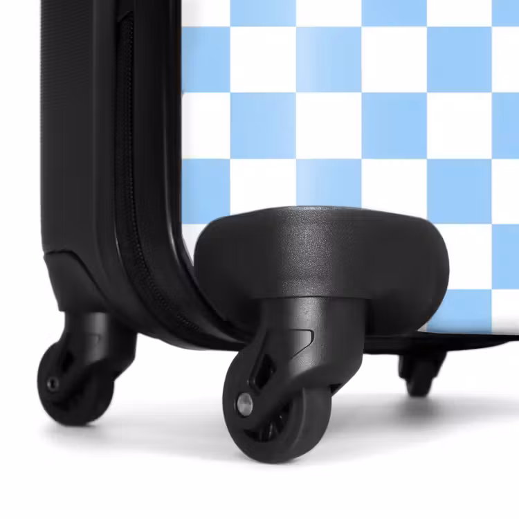 Koffer - Schachbrett – Klassisch – Blau - Schaakbord - Klassiek - Blauw NBS - Handbagage koffer - Vrouwen middel