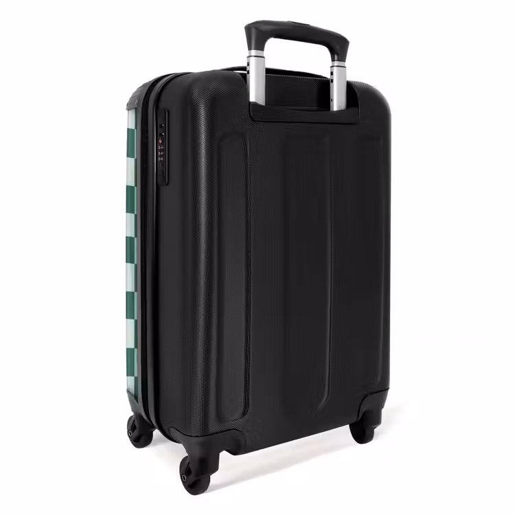 Koffer - Schachbrett – Klassisch – Grün - Schaakbord - Klassiek - Groen NBS - Handbagage koffer - Vrouwen middel