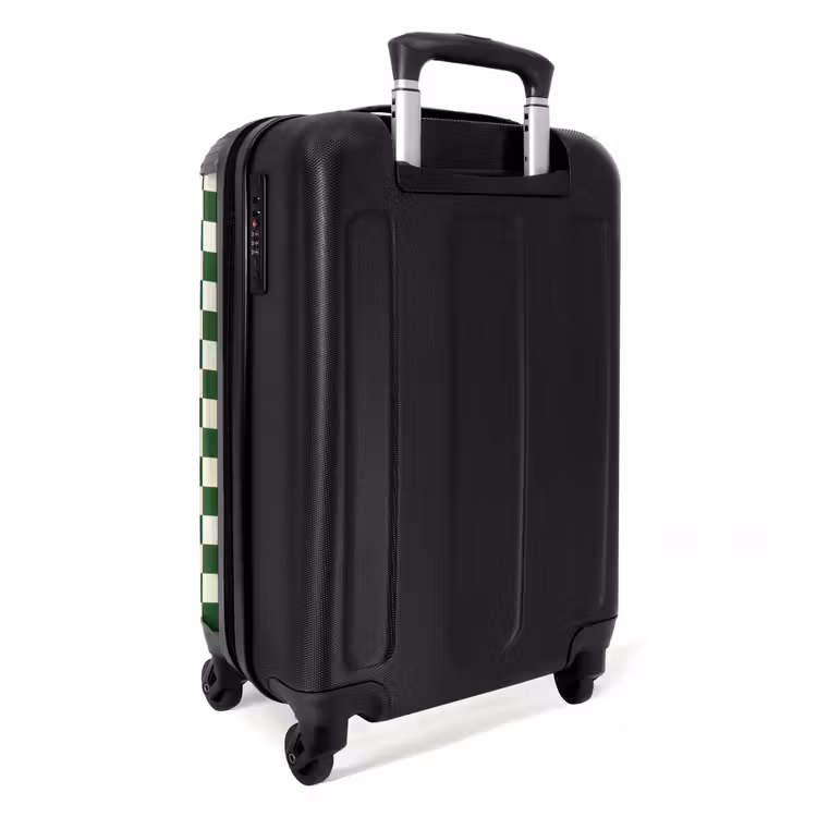 Koffer - Schachbrett – Muster – Grün - Schaakbord - Patroon - Groen NBS - Handbagage koffer - Vrouwen middel