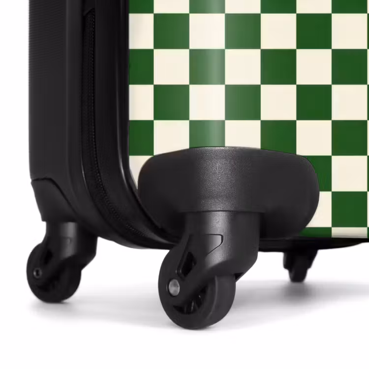 Koffer - Schachbrett – Muster – Grün - Schaakbord - Patroon - Groen NBS - Handbagage koffer - Vrouwen middel