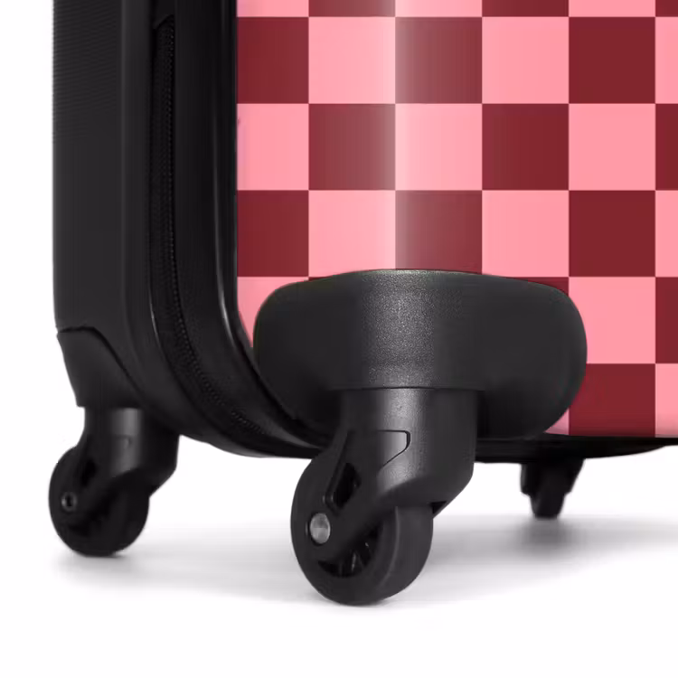 Koffer - Schachbrettmuster – Rot – Rosa - Schaakbordpatroon - Rood - Roze NBS - Handbagage koffer - Vrouwen middel