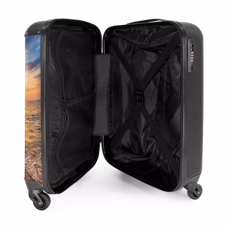 Koffer - Schaukel – Strand – Sonnenuntergang – Natur – Orange - Schommel - Strand - Zonsondergang - Natuur - Oranje NBS - Handbagage koffer - Volwassenen Unisex middel