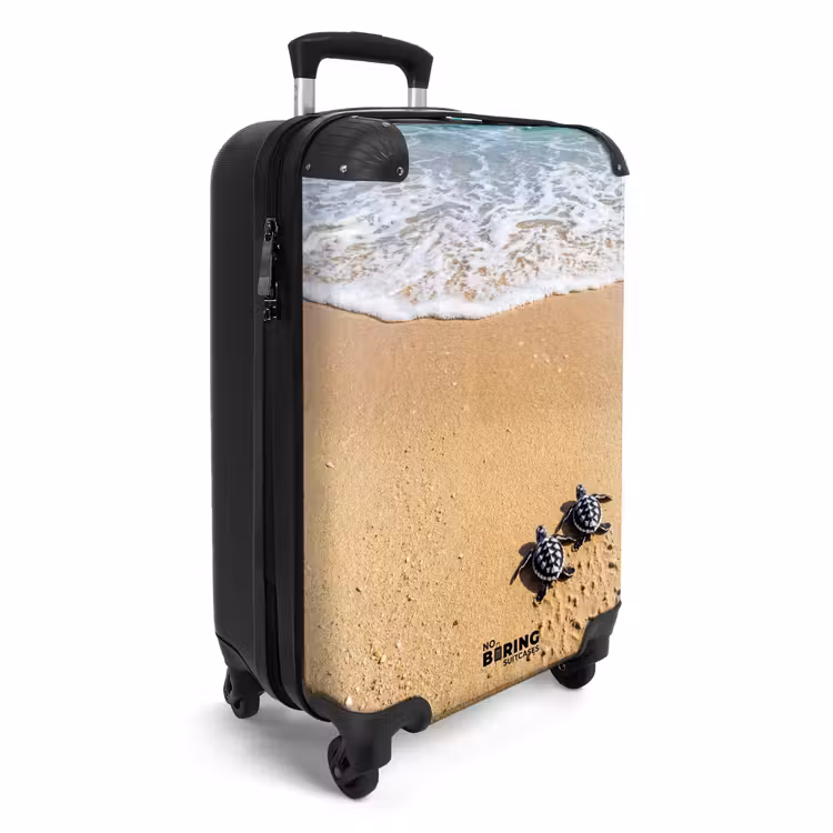 Koffer - Schildkröte – Jung – Strand – Ozean – Blau - Schildpad - Jong - Strand - Oceaan - Blauw NBS - Handbagage koffer - Volwassenen Unisex middel