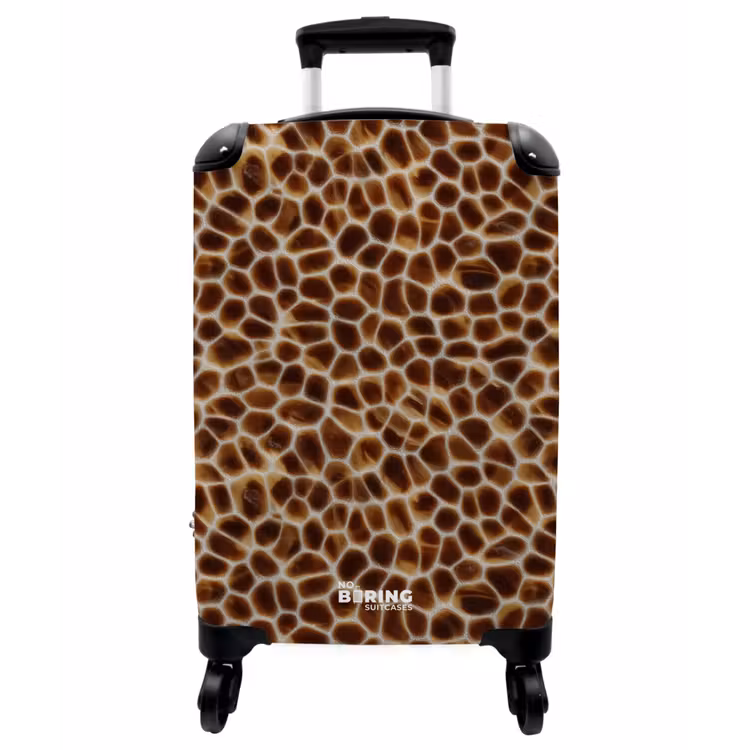 Koffer - Schildkröte - Muster - Braun - Schildpad - Patroon - Bruin NBS - Handbagage koffer - Vrouwen middel
