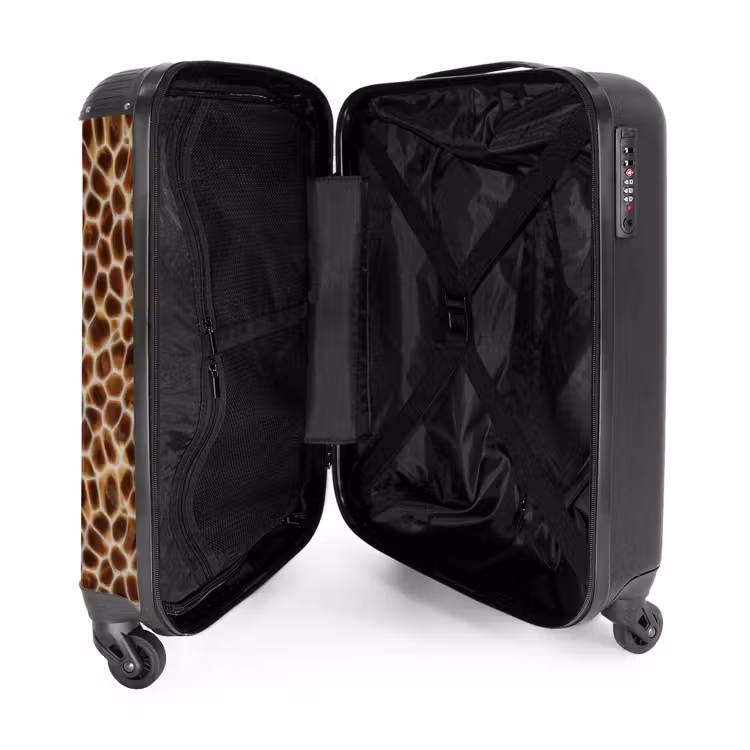 Koffer - Schildkröte - Muster - Braun - Schildpad - Patroon - Bruin NBS - Handbagage koffer - Vrouwen middel
