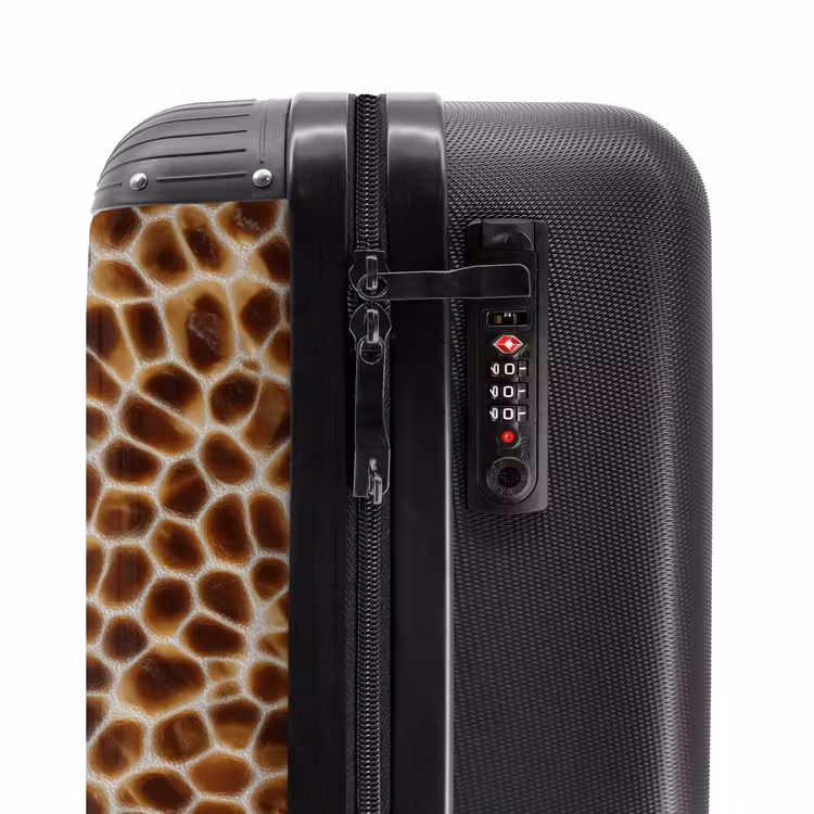 Koffer - Schildkröte - Muster - Braun - Schildpad - Patroon - Bruin NBS - Handbagage koffer - Vrouwen middel