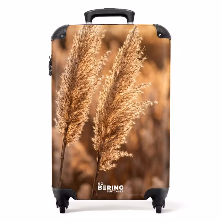 Koffer - Schilfhalme – Gras – Sonnenuntergang – Gold – Gelassenheit - Rietpluimen - Gras - Zonsondergang - Goud - Serene NBS - Handbagage koffer - Volwassenen Unisex middel
