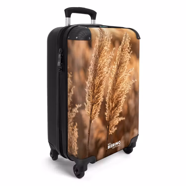 Koffer - Schilfhalme – Gras – Sonnenuntergang – Gold – Gelassenheit - Rietpluimen - Gras - Zonsondergang - Goud - Serene NBS - Handbagage koffer - Volwassenen Unisex middel