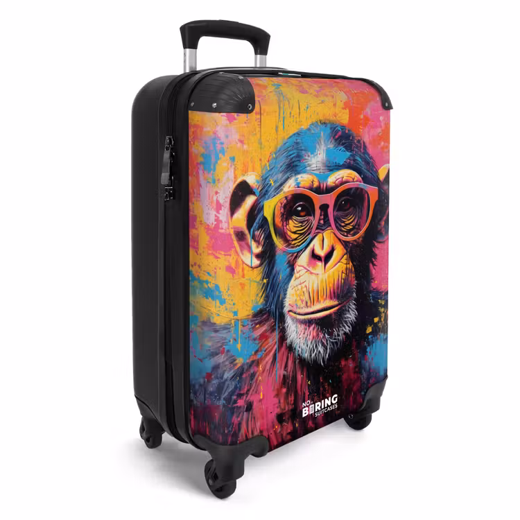 Chimpansee met bril in graffiti stijl NBS - Handbagage koffer - Unisex middel -productfoto_3d