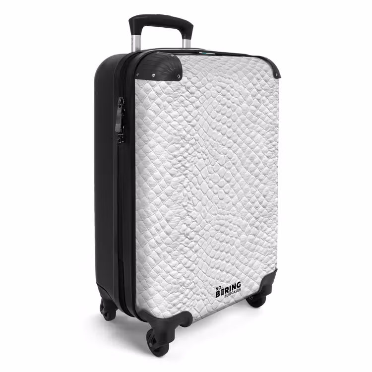 Slang - Patroon - Wit NBS - Handbagage koffer - Volwassenen Unisex middel -productfoto_3d
