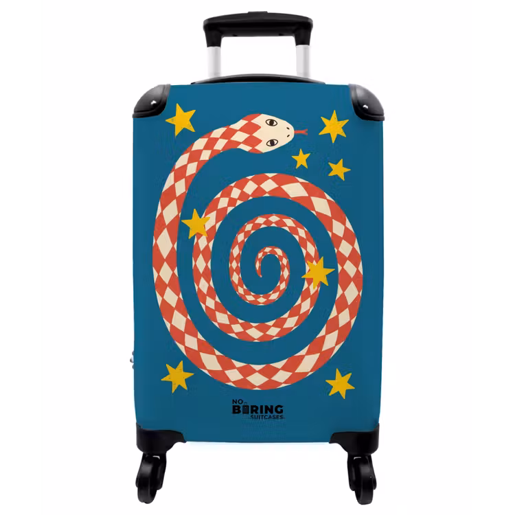Koffer - Schlange – Spirale – Tiere – Illustration – Rot - Slang - Spiraal - Dieren - Illustratie - Rood NBS - Handbagage koffer - Vrouwen middel
