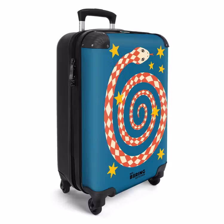 Koffer - Schlange – Spirale – Tiere – Illustration – Rot - Slang - Spiraal - Dieren - Illustratie - Rood NBS - Handbagage koffer - Vrouwen middel