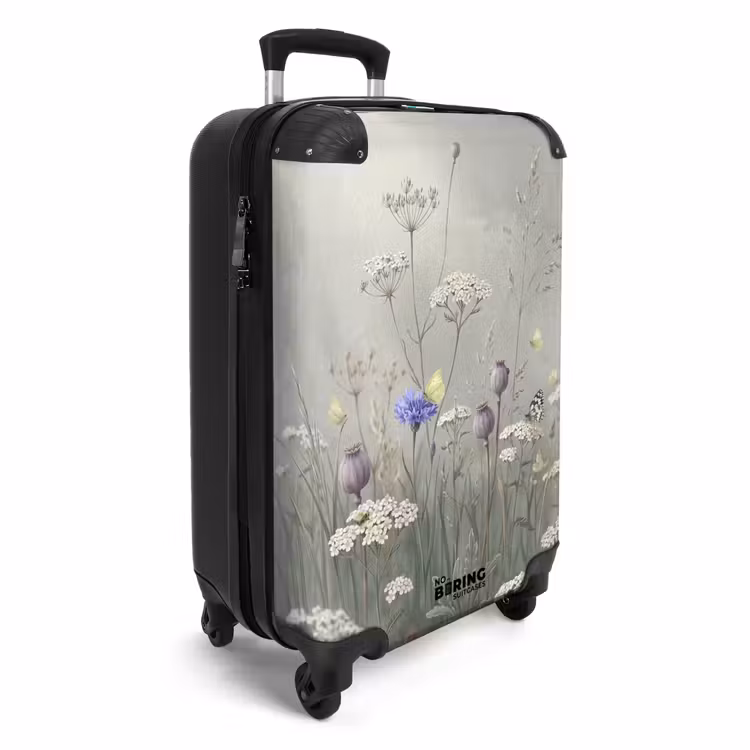 Koffer - Schmetterlinge – Wildblumen – Illustration – Farbenfroh - Vlinders - Wildbloemen - Illustratie - Kleurrijk NBS - Handbagage koffer - Vrouwen middel