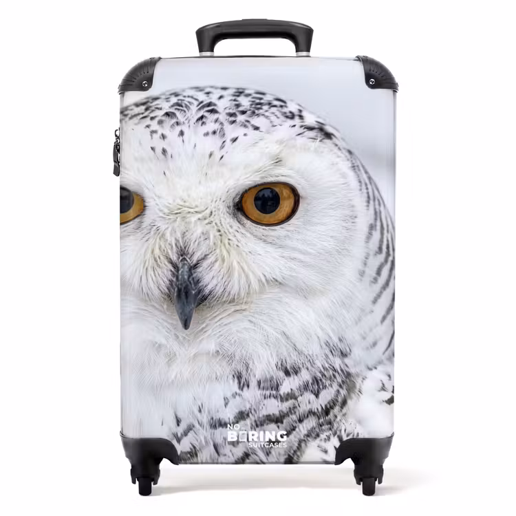 Koffer - Schnee-Eule – Auge – Tierwelt – Weiß - Sneeuwuil - Oog - Wildlife - Wit NBS - Handbagage koffer - Volwassenen Unisex middel