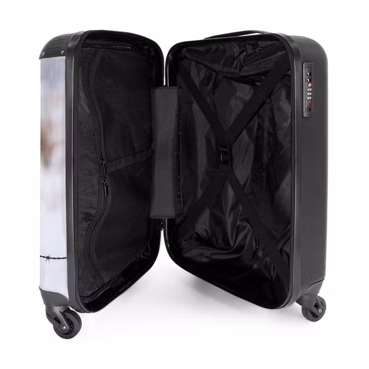 Koffer - Schnee-Eule – Zaun – Schnee – Weiß - Sneeuwuil - Hek - Sneeuw - Wit NBS - Handbagage koffer - Volwassenen Unisex middel