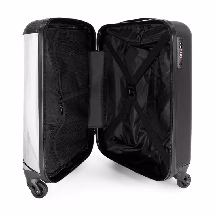 Witte Werveling NBS - Handbagage koffer - Unisex middel -binnenkant