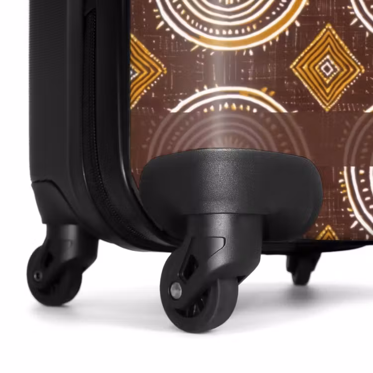 Koffer - Schokoladenbraun – Ethno – Tribal – Kreise – Muster - Chocoladebruin - Etnisch - Tribaal - Cirkels - Patroon NBS - Handbagage koffer - Volwassenen Unisex middel