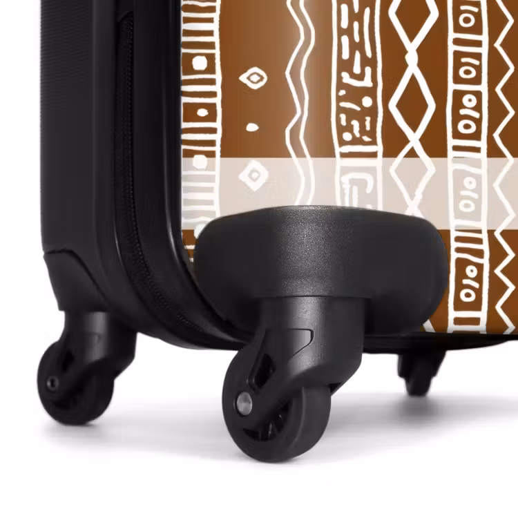 Koffer - Schokoladenbraun – Ethno – Tribal – Muster - Chocoladebruin - Etnisch - Tribaal - Patroon NBS - Handbagage koffer - Volwassenen Unisex middel