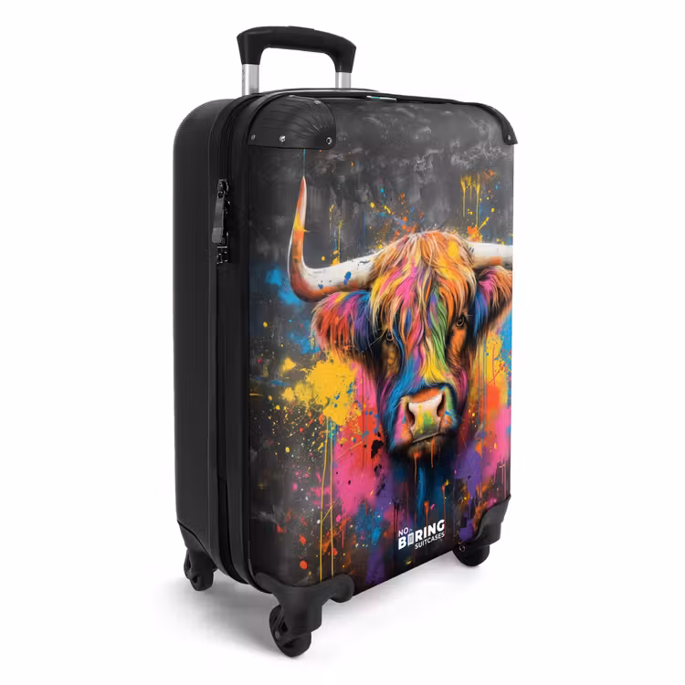 Schotse hooglander als graffiti art NBS - Handbagage koffer - Volwassenen Unisex middel -productfoto_3d