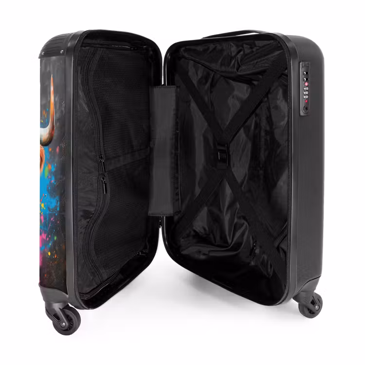 Schotse hooglander als graffiti art NBS - Handbagage koffer - Volwassenen Unisex middel -binnenkant
