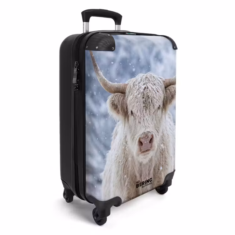 Koffer - Schottischer Hochlandrind – Schnee – Berge – Winter - Schotse Hooglander - Sneeuw - Bergen - Winter NBS - Handbagage koffer - Volwassenen Unisex middel