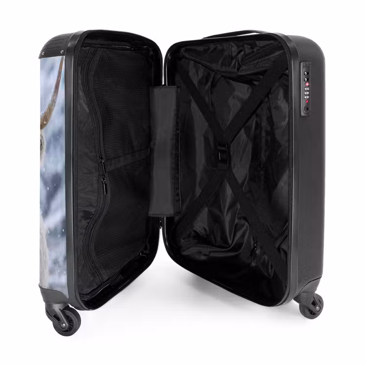 Koffer - Schottischer Hochlandrind – Schnee – Berge – Winter - Schotse Hooglander - Sneeuw - Bergen - Winter NBS - Handbagage koffer - Volwassenen Unisex middel