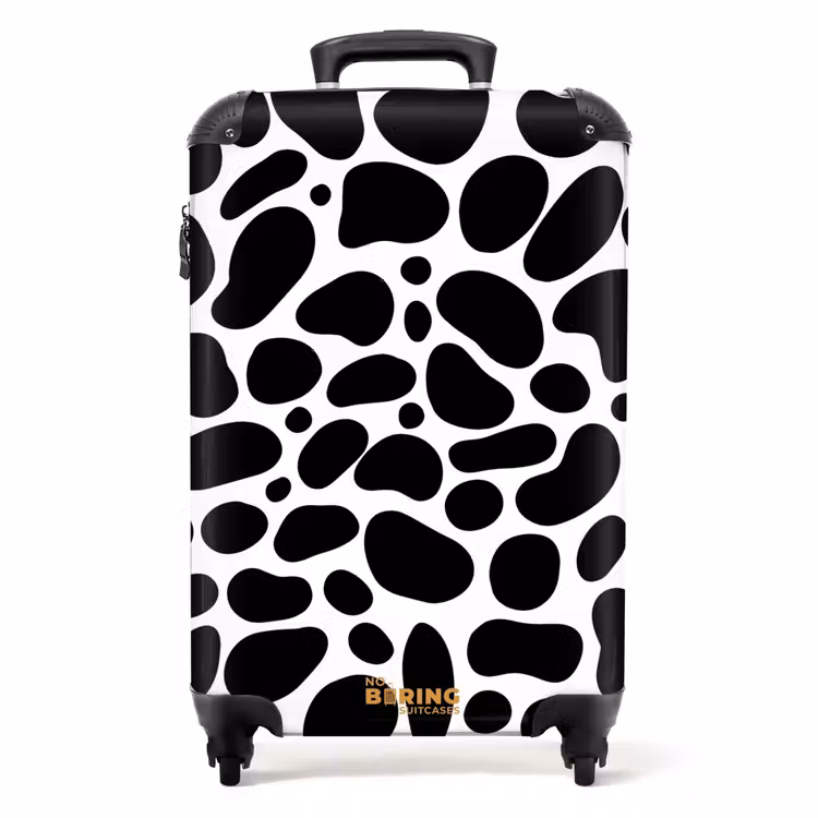 Zwarte vlekken over een witte achtergrond NBS - Handbagage koffer - Volwassenen Unisex middel -productfoto_recht