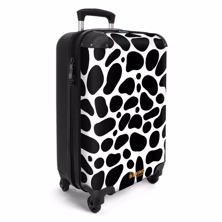 Zwarte vlekken over een witte achtergrond NBS - Handbagage koffer - Volwassenen Unisex middel -productfoto_3d