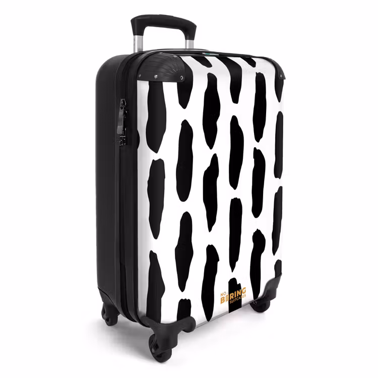 Zwarte vormen op een witte achtergrond NBS - Handbagage koffer - Volwassenen Unisex middel -productfoto_3d