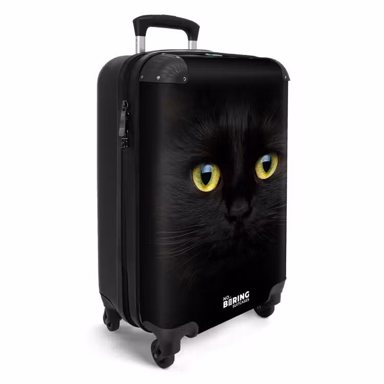 Zwarte kat met felle ogen NBS - Handbagage koffer - Unisex middel -productfoto_3d