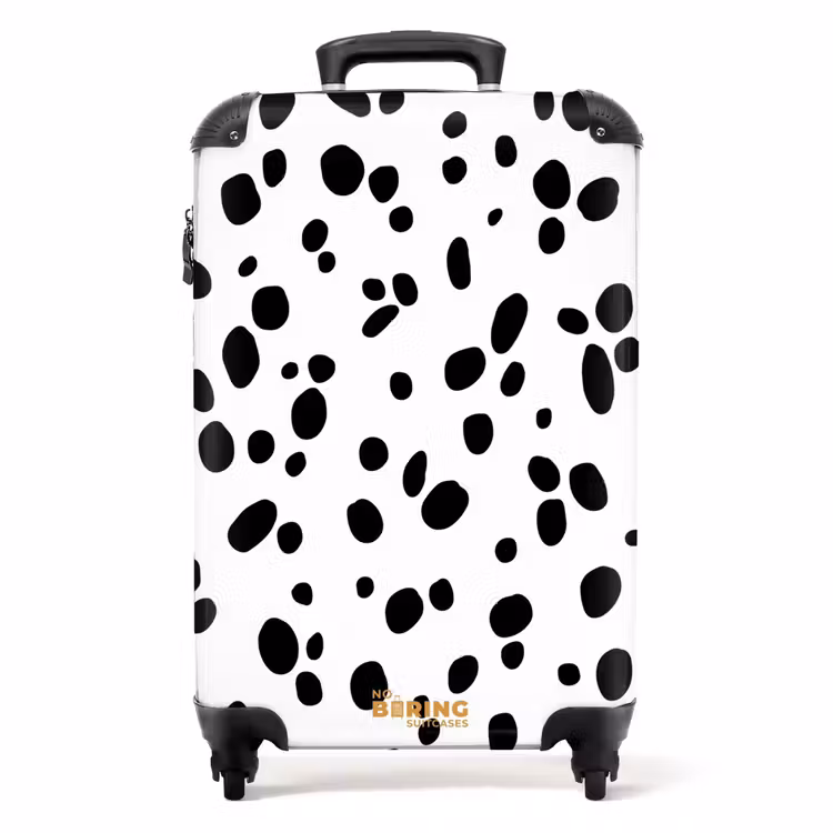 Zwarte ovalen over een witte achtergrond NBS - Handbagage koffer - Volwassenen Unisex middel -productfoto_recht