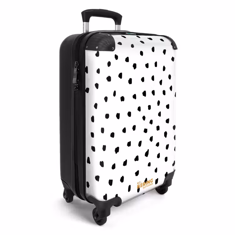 Zwarte stipjes op een witte achtergrond NBS - Handbagage koffer - Volwassenen Unisex middel -productfoto_3d