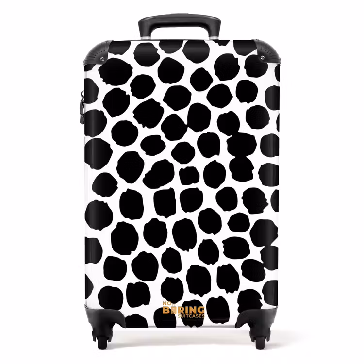 Zwarte stippen op een witte achtergrond NBS - Handbagage koffer - Volwassenen Unisex middel -productfoto_recht