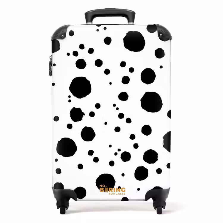 Zwarte stippen op een witte achtergrond NBS - Handbagage koffer - Volwassenen Unisex middel -productfoto_recht