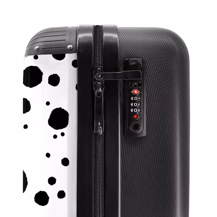 Zwarte stippen op een witte achtergrond NBS - Handbagage koffer - Volwassenen Unisex middel -slot
