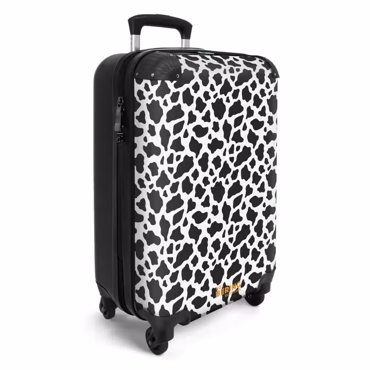 Zwart wit koeienvlekkenpatroon NBS - Handbagage koffer - Volwassenen Unisex middel -productfoto_3d