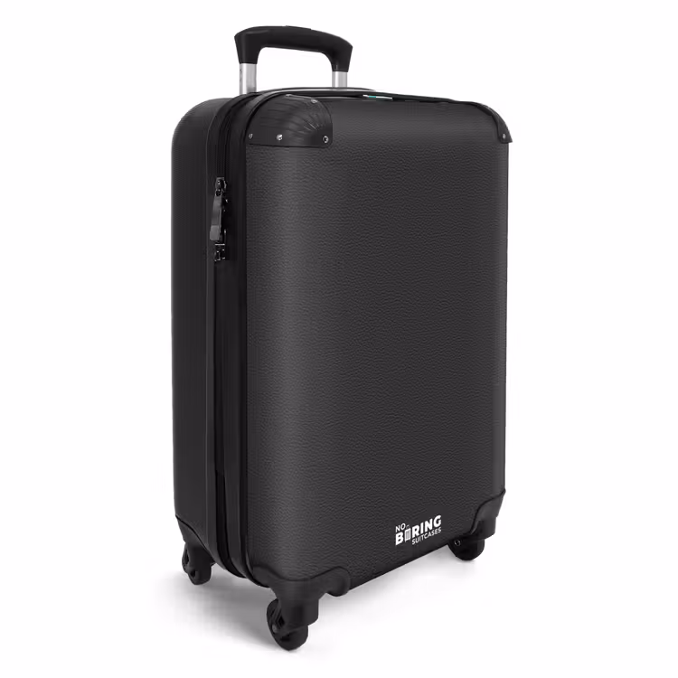 Zwart leer patroon NBS - Handbagage koffer - Kinderen Unisex middel -productfoto_3d