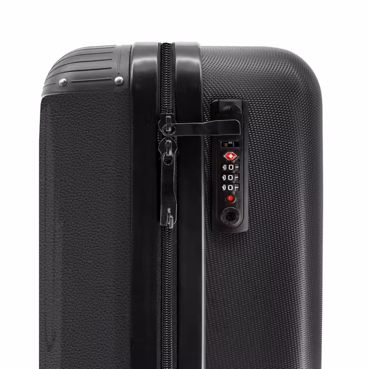 Zwart leer patroon NBS - Handbagage koffer - Kinderen Unisex middel -slot