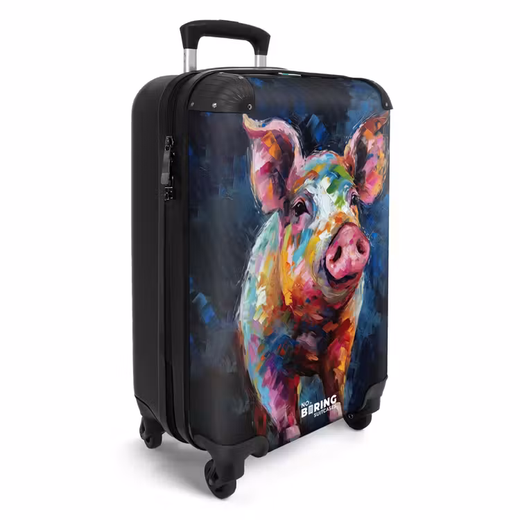 Varken op donkere achtergrond als olieverf kunst NBS - Handbagage koffer - Unisex middel -productfoto_3d
