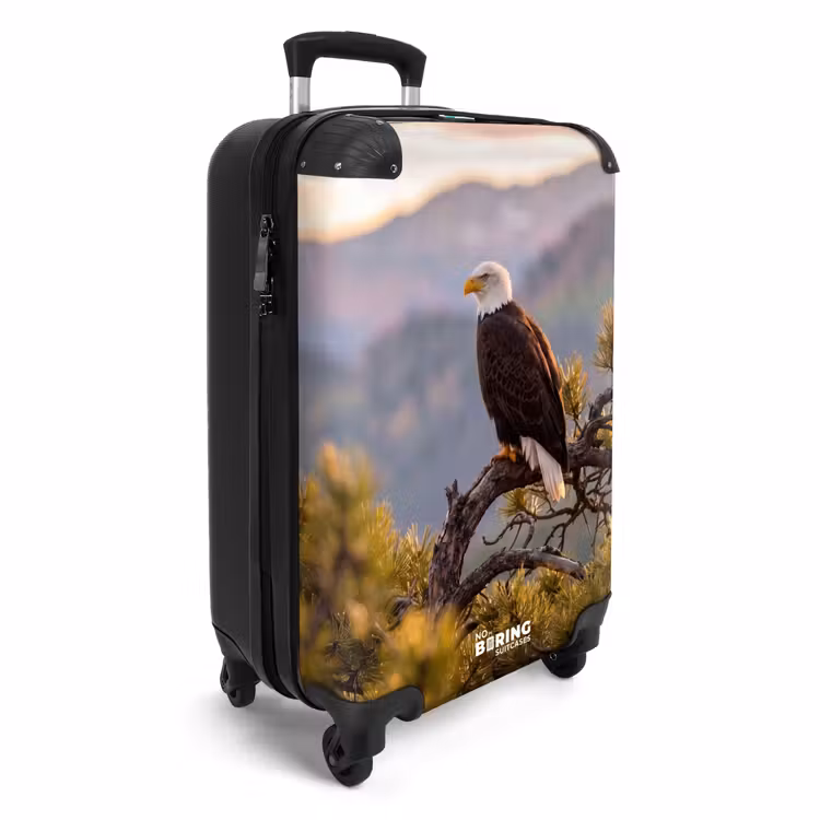 Koffer - Seeadler – Baum – Berge – Grün - Zeearend - Boom - Bergen - Groen NBS - Handbagage koffer - Volwassenen Unisex middel