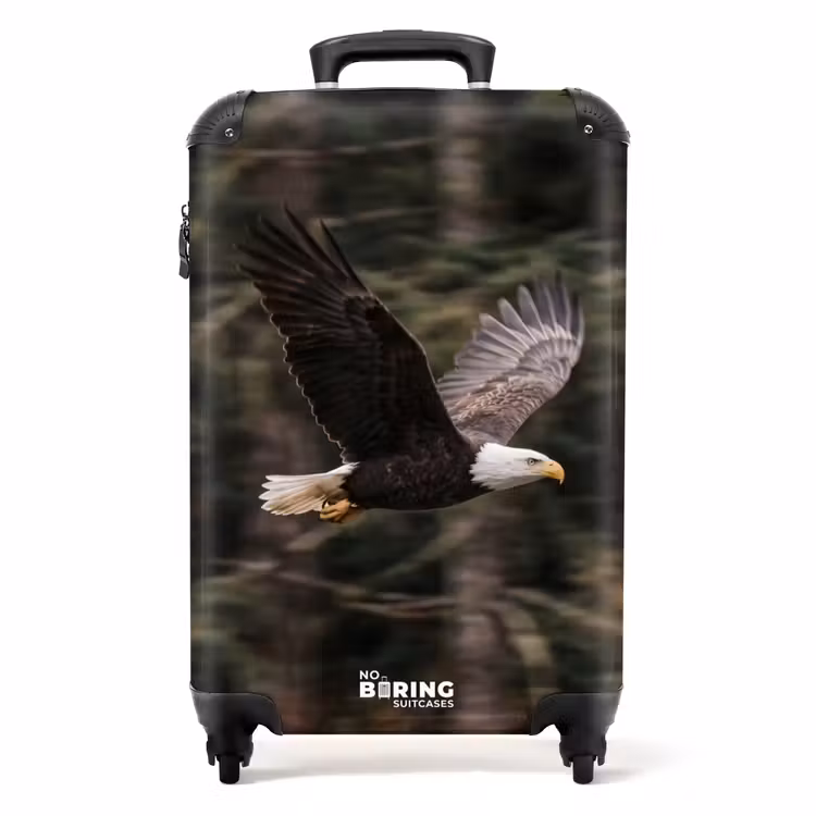 Koffer - Seeadler – Fliegen – Wald – Natur - Zeearend - Vliegen - Bos - Natuur NBS - Handbagage koffer - Volwassenen Unisex middel