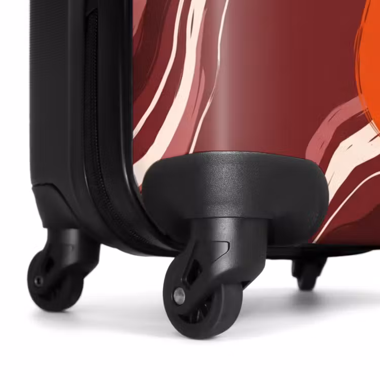 Koffer - Seepferdchen – Wellen – Meeresleben – Abstrakt – Orange - Zeepaardje - Golven - Zeeleven - Abstract - Oranje NBS - Handbagage koffer - Vrouwen middel