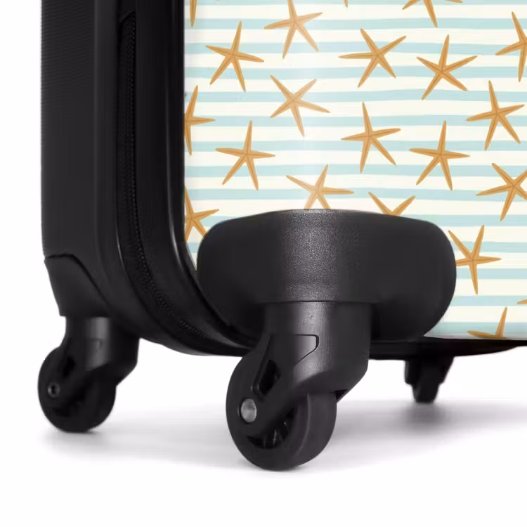Zeesterren met streep patroon blauw NBS - Handbagage koffer - Kinderen Unisex middel -wiel