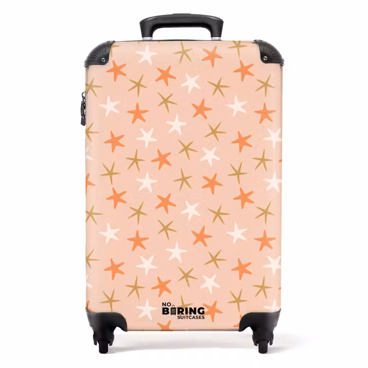 Zeester patroon roze NBS - Handbagage koffer - Kinderen Unisex middel -productfoto_recht