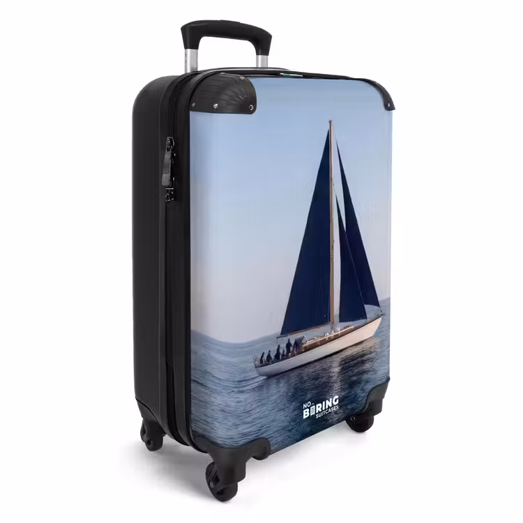 Zeilboot - Zee - Blauw NBS - Handbagage koffer - Volwassenen Unisex middel -productfoto_3d