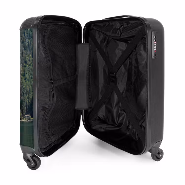 Koffer - Segelboot – Wasser – Berge – Natur – Grün - Zeilboot - Water - Bergen - Natuur - Groen NBS - Handbagage koffer - Volwassenen Unisex middel