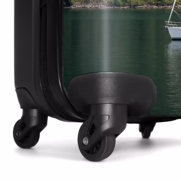 Koffer - Segelboot – Wasser – Berge – Natur – Grün - Zeilboot - Water - Bergen - Natuur - Groen NBS - Handbagage koffer - Volwassenen Unisex middel