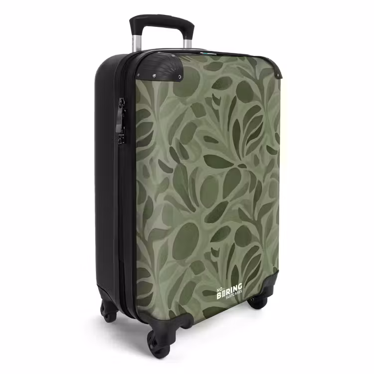 Koffer - Serene - Blätter - Grün - Sereen - Bladeren - Groen NBS - Handbagage koffer - Volwassenen Unisex middel