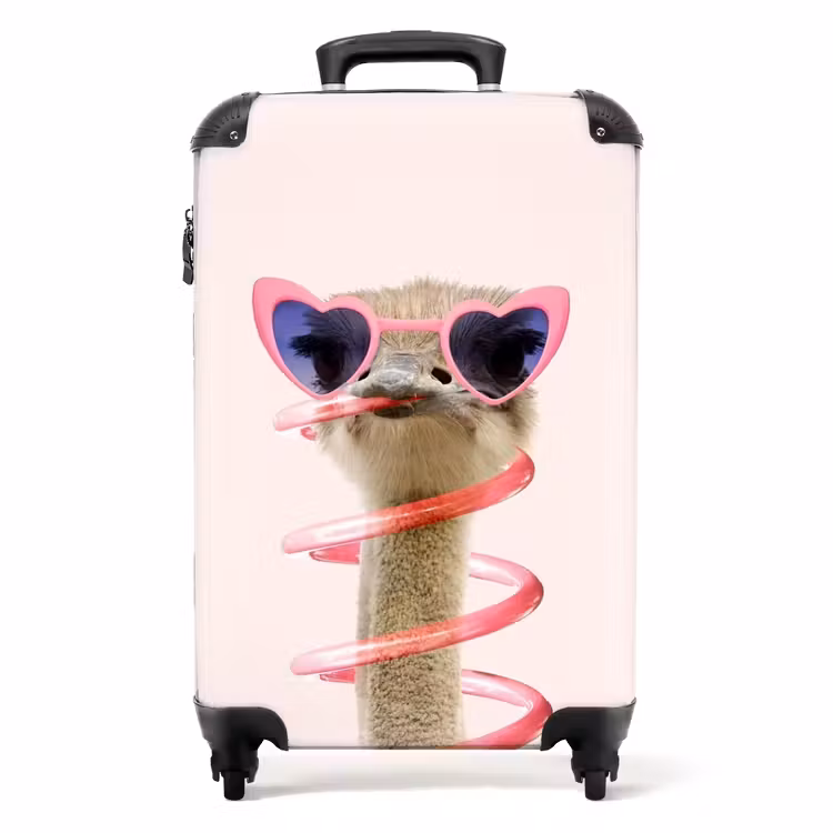 Sierk Struisvogel Roze NBS - Handbagage koffer - Unisex middel -productfoto_recht